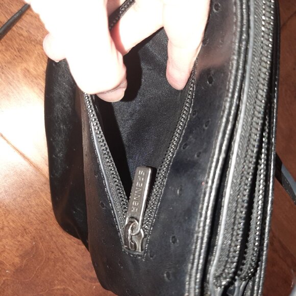 Rare faux ostrich leather  moto detail chic spanner bag - Picture 8 of 11